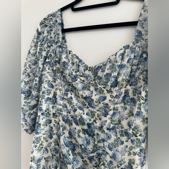 Cotton Candy LA blue & green long sleeve ruffle mini dress formal wedding NWT M - Picture 10 of 13